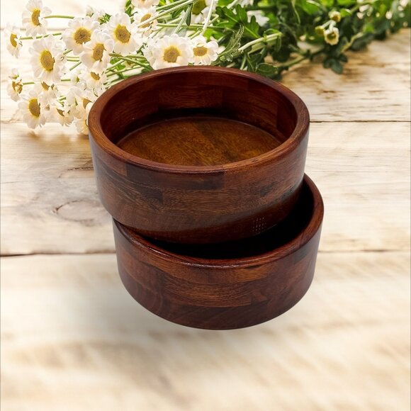 Danish Mid Century Modern Teak Bowls By Benco Denmark Set of 2 - Picture 2 of 16